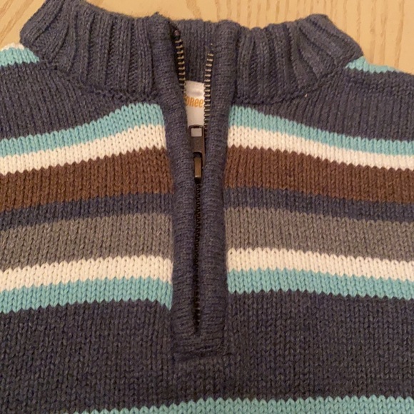 NWT Gymboree size3 striped quarter zip up sweater - Picture 2 of 5